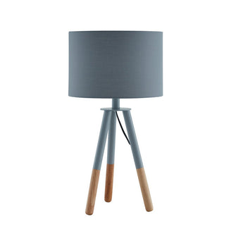 Tafellamp met houten frame en grijze stoffen kap Lamp SalesFever