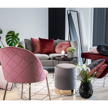 Geneve eetkamerstoel - set van 2 roze/ goud Stoel House Nordic