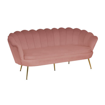 3-zits schelp sofa -  roze fluweel Bank SalesFever