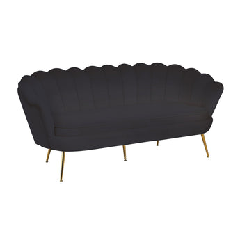 3-zits schelp sofa in zwart fluweel Bank SalesFever