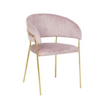 Roze fluwelen stoel met rugstiksel Stoel SalesFever