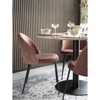 Geneve eetkamerstoel - set van 2 - roze/ zwart Stoel House Nordic