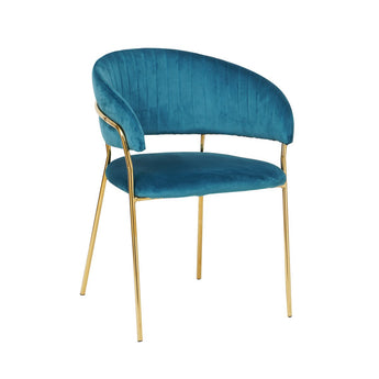 Fluwelen stoel  - turquoise Stoel SalesFever